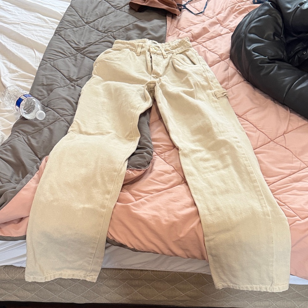 Beige Casual Pants